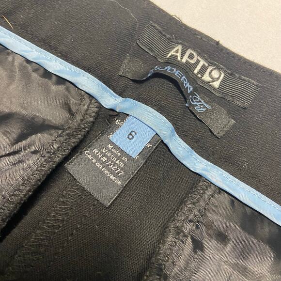 Apt 9 Slacks Black Modern Fit Size 6 Vintage Preppy Dressy Work - Picture 5 of 10